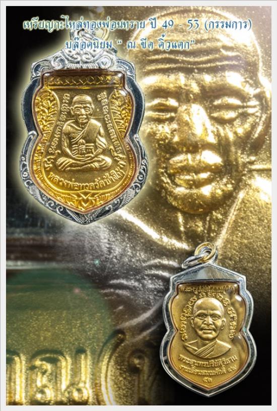 เหรียญเลื่อนสมณศักดิ์หลวงปู่ทวด ปี2553 เนื้อกะไหล่ทองพ่นทราย 